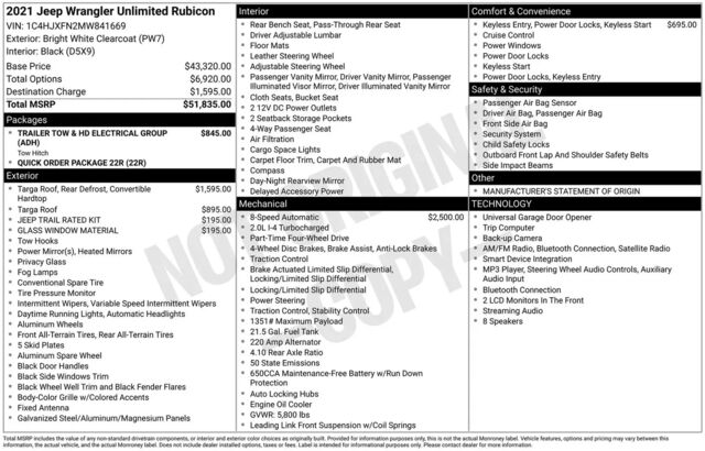 2021 Jeep Wrangler Unlimited Rubicon