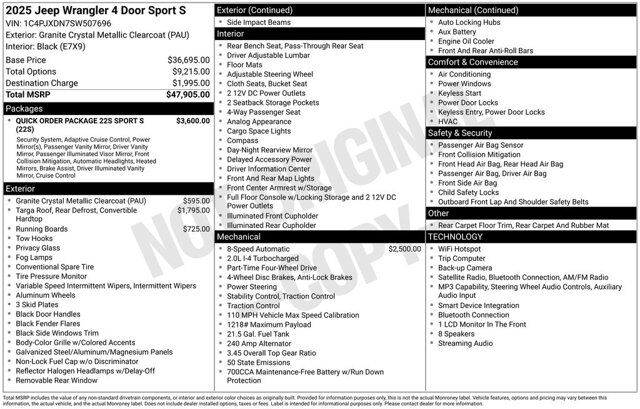2025 Jeep Wrangler Sport S