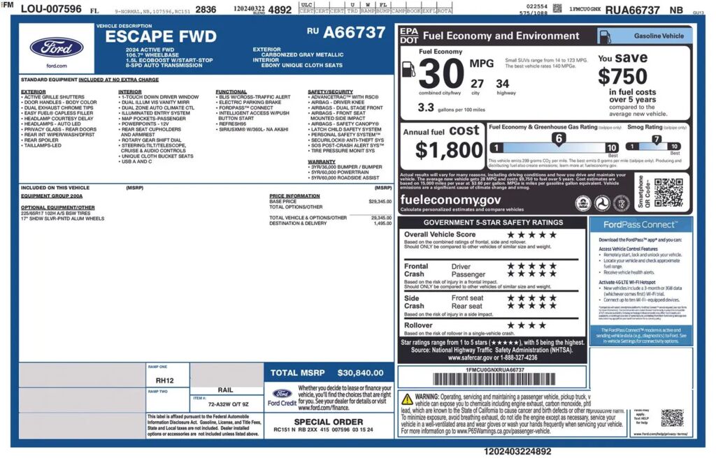 2024 Ford Escape Active — photo 1 of 1