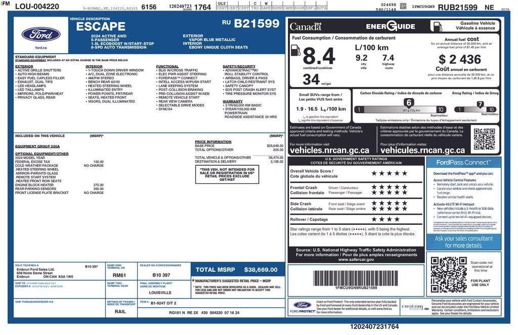 2024 Ford Escape Active — photo 1 of 27