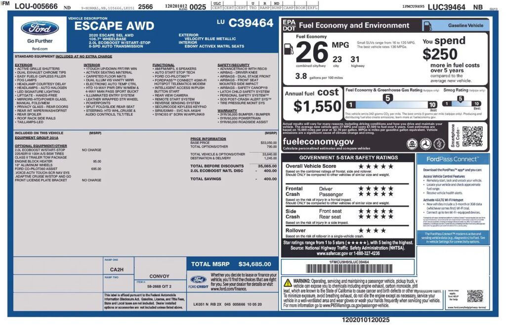 2020 Ford Escape SEL — photo 1 of 1