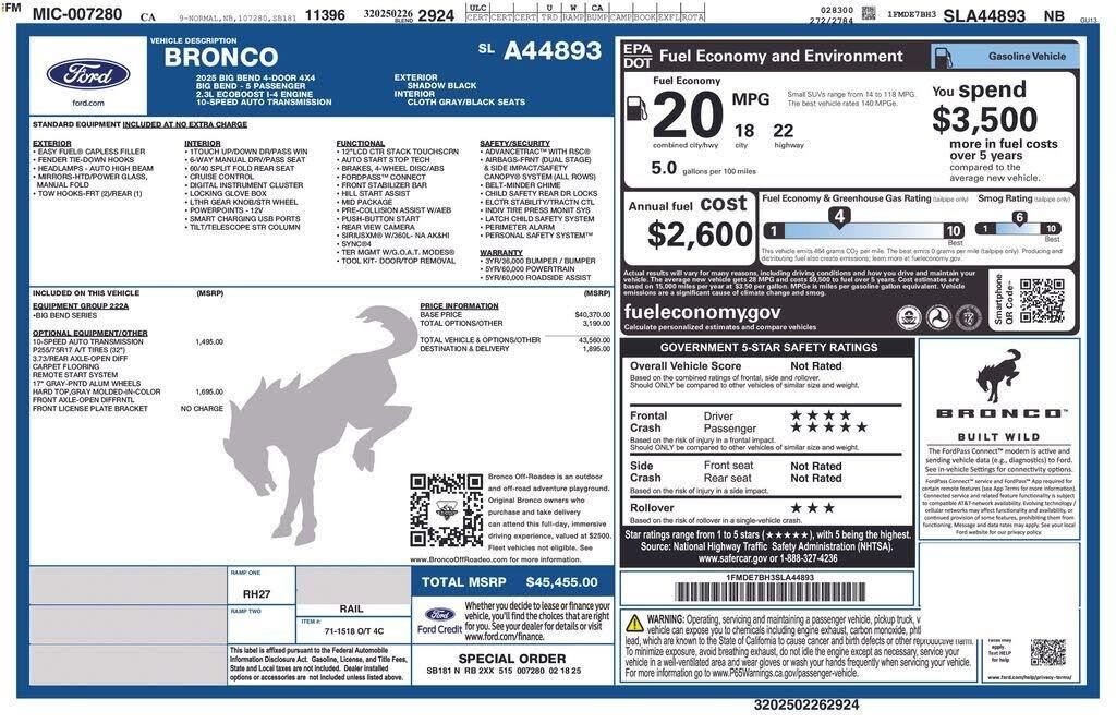 2025 Ford Bronco Big Bend — photo 1 of 30