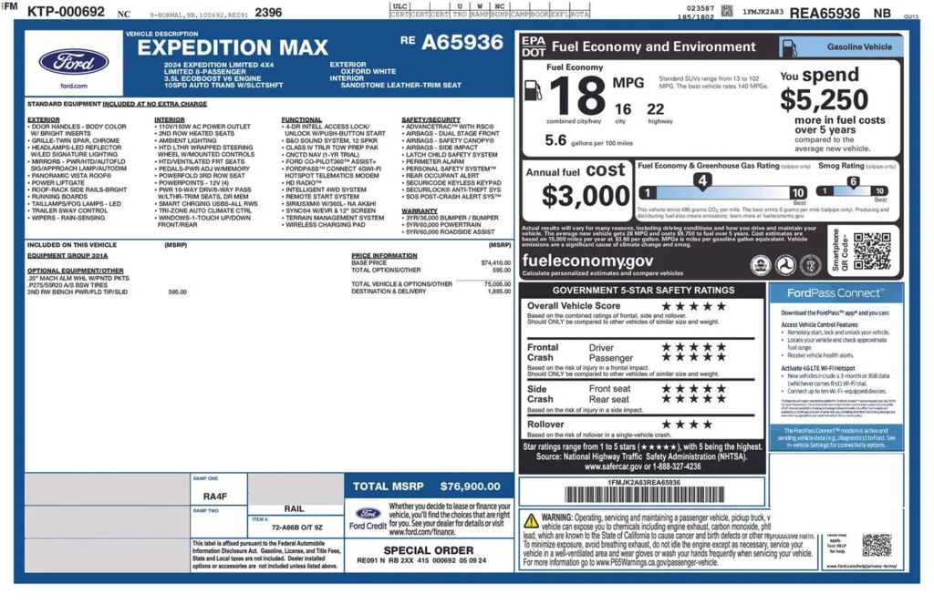 2024 Ford Expedition MAX Limited — photo 1 of 1