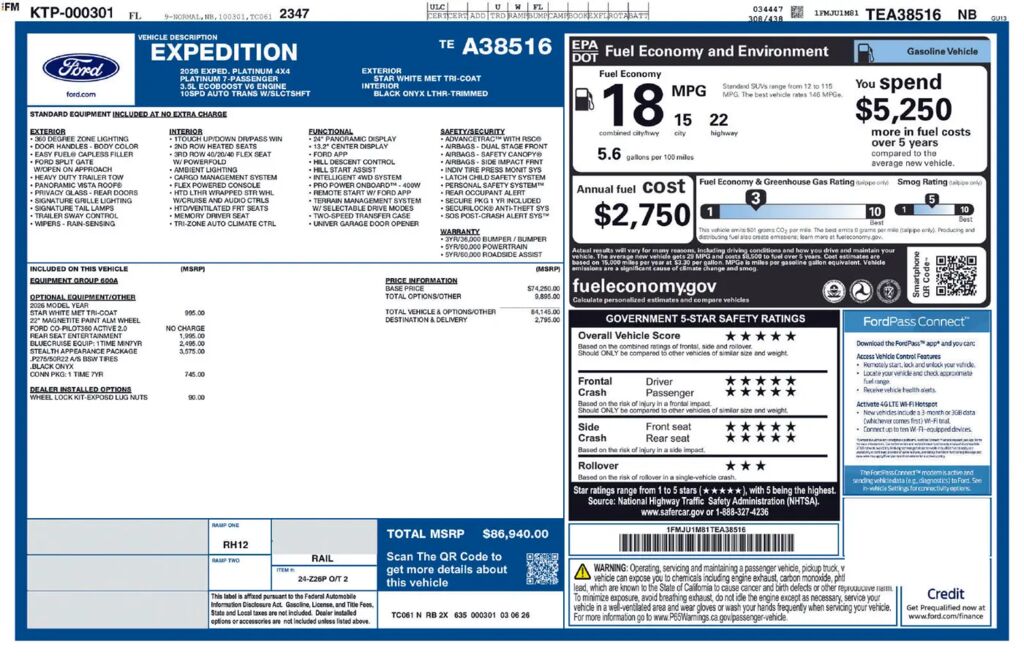 2026 Ford Expedition Platinum — photo 1 of 13