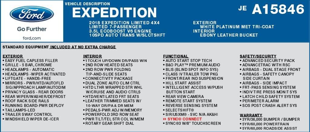2018 Ford Expedition Limited — photo 1 of 3
