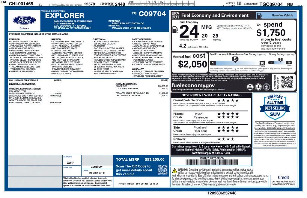 2026 Ford Explorer Platinum — photo 1 of 7