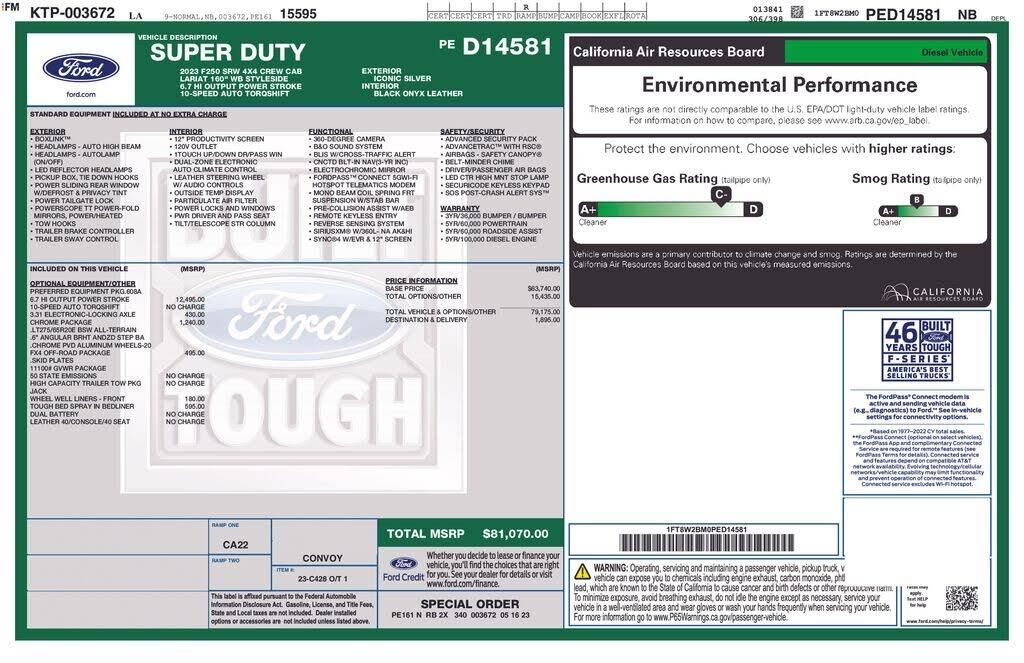 2023 Ford F-250 Super Duty Lariat — photo 1 of 1
