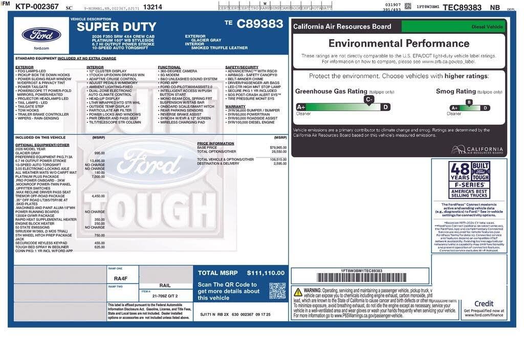 2026 Ford F-350 Super Duty Platinum — photo 1 of 7