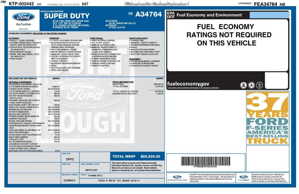2015 Ford F-350 Super Duty XLT — photo 1 of 1
