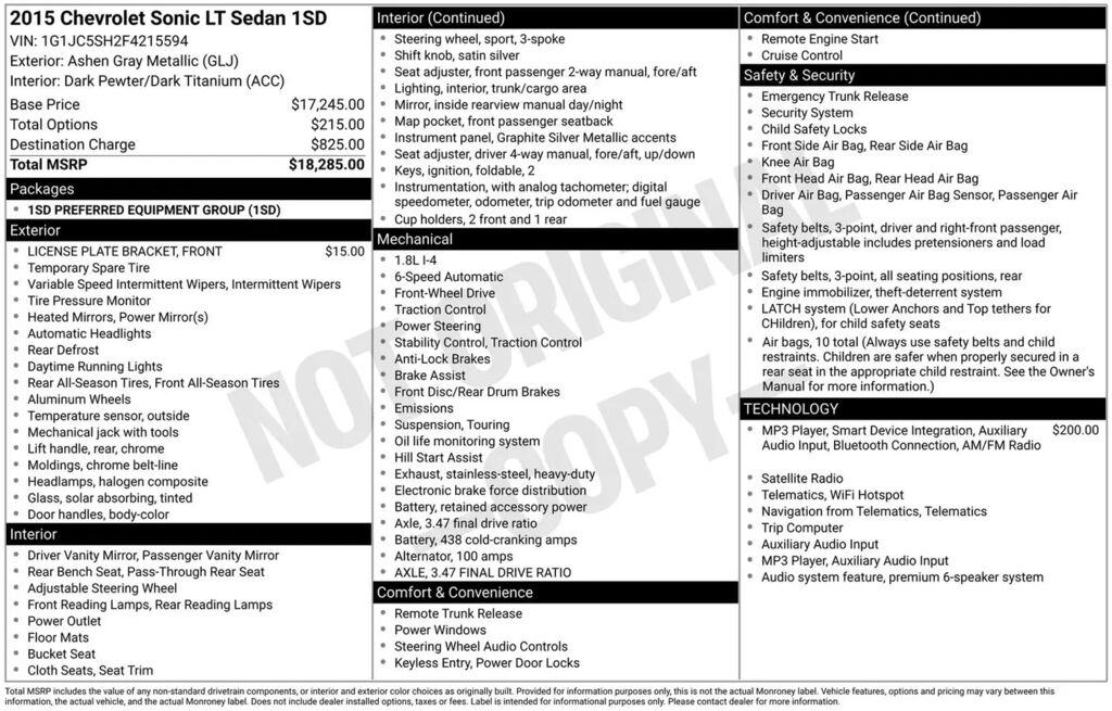 2015 Chevrolet Sonic LT Auto — photo 1 of 14