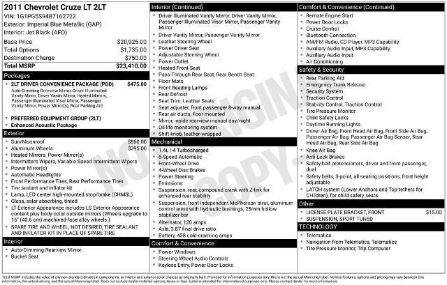 2011 Chevrolet Cruze LT