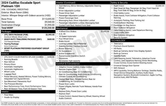 2024 Cadillac Escalade Sport Platinum