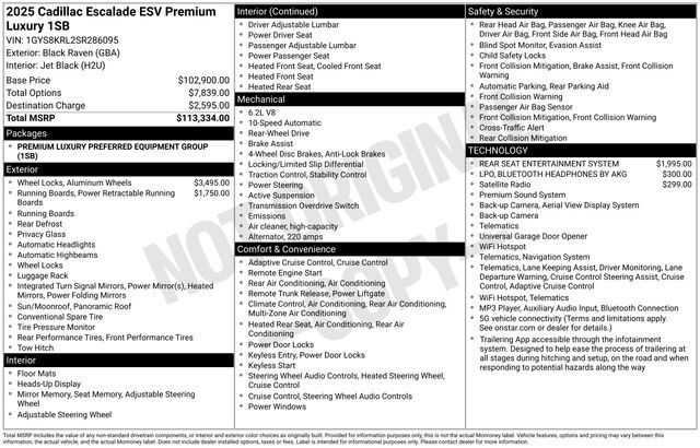 2025 Cadillac Escalade ESV