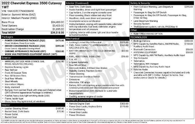2022 Chevrolet Express 3500