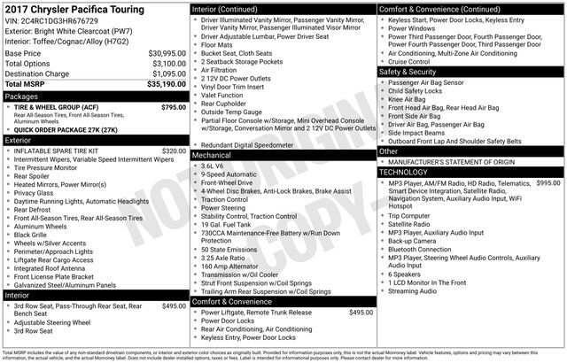 2017 Chrysler Pacifica Touring — photo 1 of 1