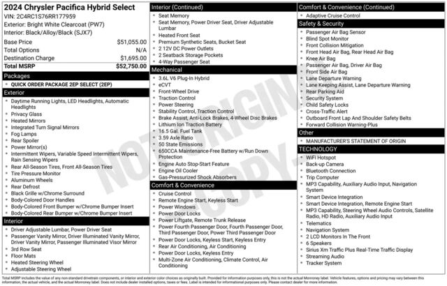 2024 Chrysler Pacifica Plug-In Hybrid Select