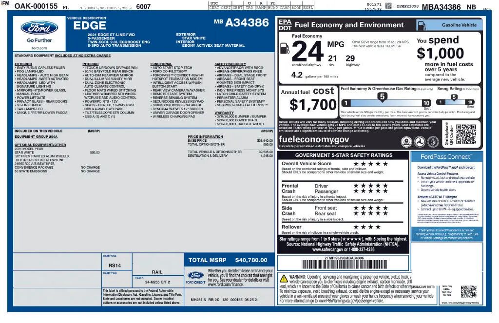 2021 Ford Edge SEL — photo 1 of 7