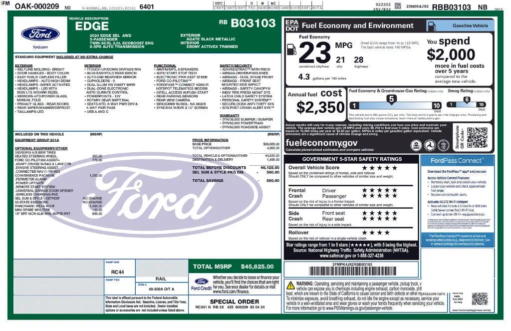 2024 Ford Edge SEL — photo 1 of 7