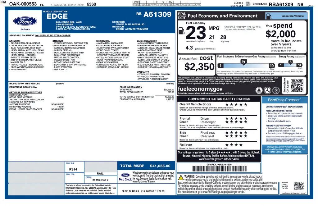 2024 Ford Edge SEL — photo 1 of 7