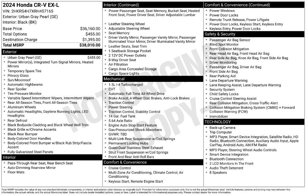 2024 Honda CR-V EX-L — photo 1 of 5
