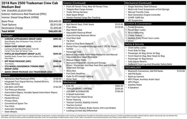 2018 Ram 2500 Tradesman — photo 1 of 1