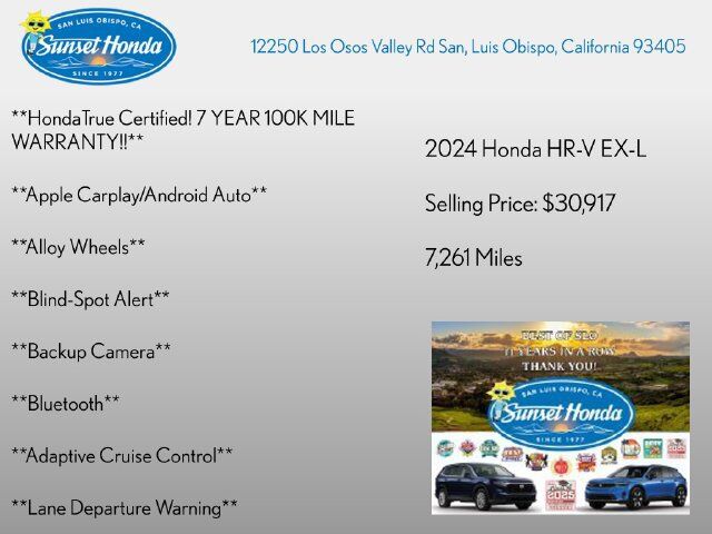 2024 Honda HR-V 5DR 2WD EX-L