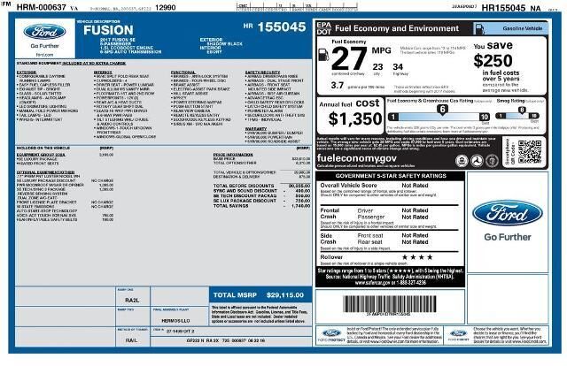 2017 Ford Fusion SE — photo 1 of 12