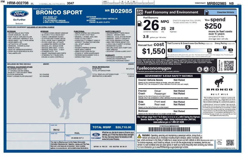 2021 Ford Bronco Sport Base — photo 1 of 7