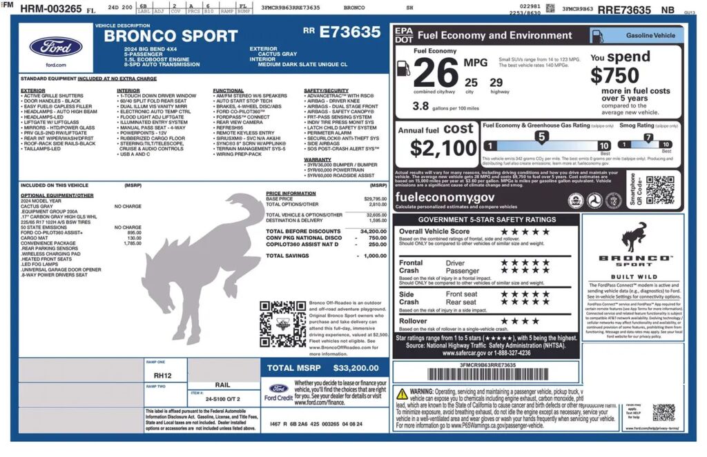 2024 Ford Bronco Sport Big Bend — photo 1 of 1