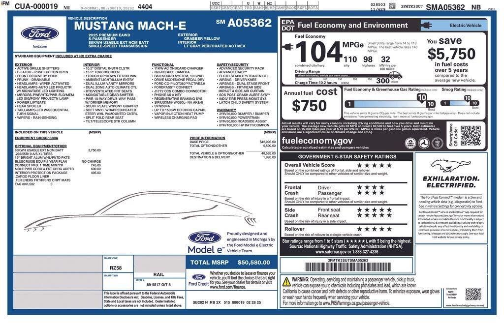 2025 Ford Mustang Mach-E Premium — photo 1 of 27