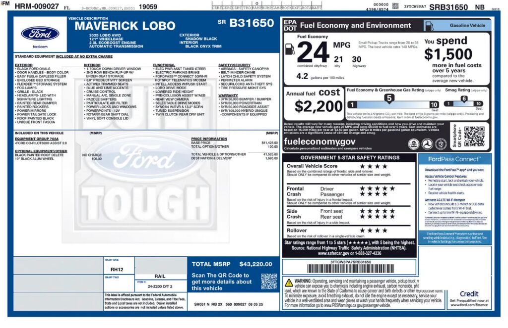 2025 Ford Maverick Lobo — photo 1 of 13