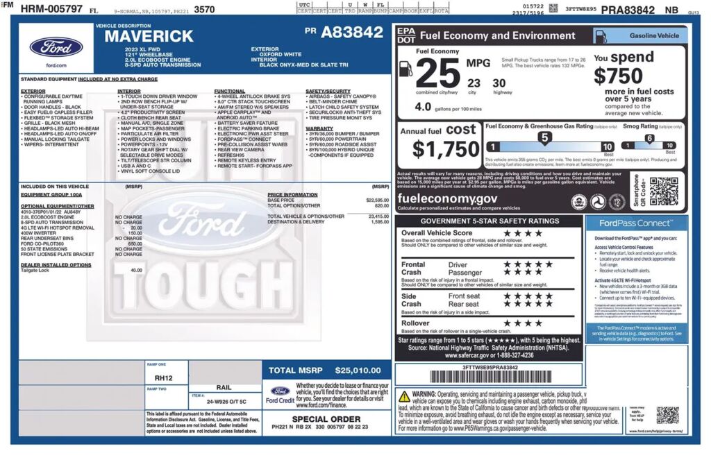 2023 Ford Maverick XL — photo 1 of 1