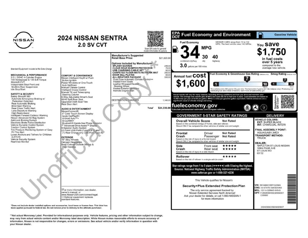 2024 Nissan Sentra SV — photo 1 of 1