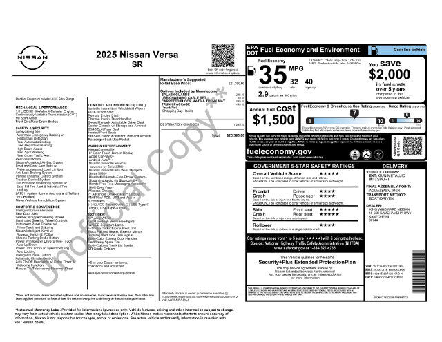 2025 Nissan Versa 1.6 SR