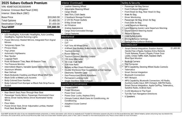2025 Subaru Outback Premium