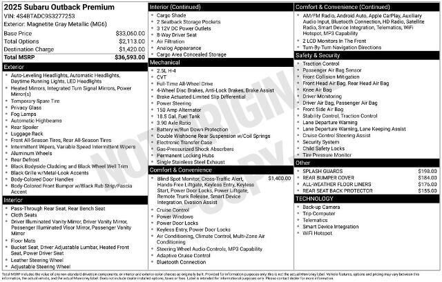 2025 Subaru Outback Premium — photo 1 of 4