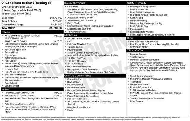 2024 Subaru Outback Touring XT