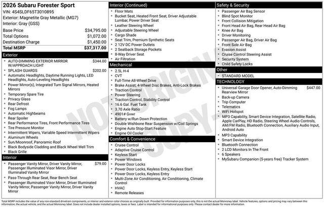 2026 Subaru Forester Sport