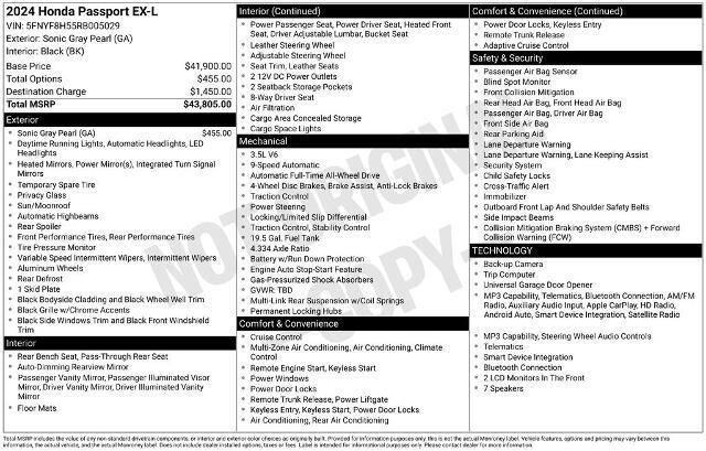2024 Honda Passport EX-L — photo 1 of 18