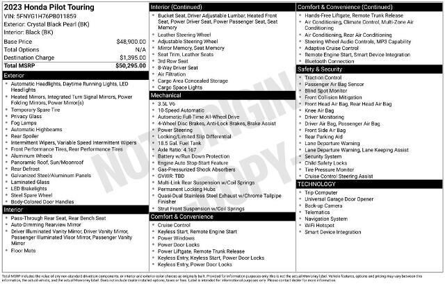 2023 Honda Pilot Touring