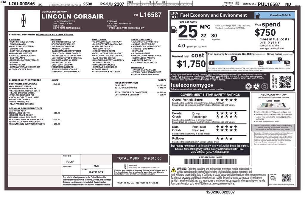 2023 Lincoln Corsair Reserve — photo 1 of 1