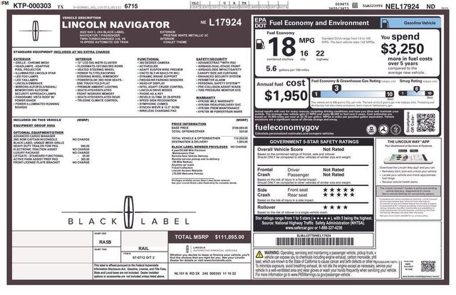2022 Lincoln Navigator L Black Label