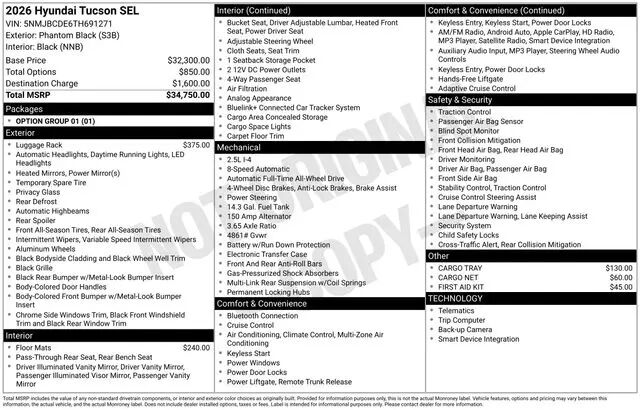2026 Hyundai TUCSON SEL — photo 1 of 1