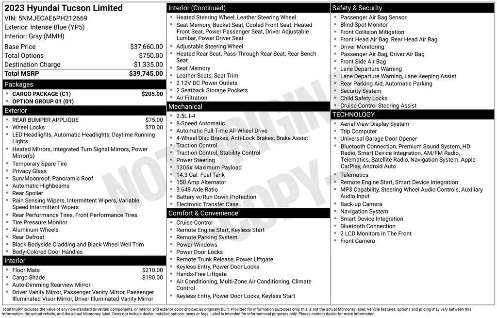 2023 Hyundai TUCSON Limited — photo 1 of 1