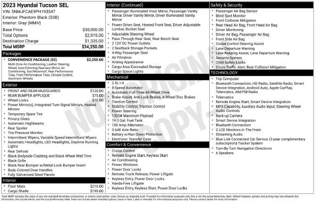 2023 Hyundai TUCSON SEL — photo 1 of 2