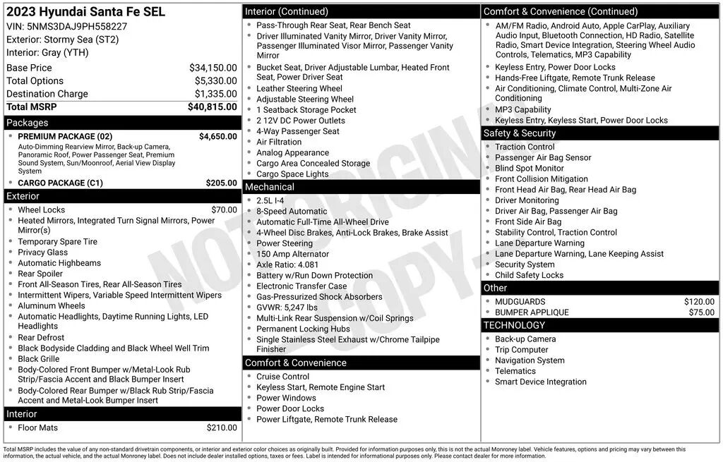 2023 Hyundai SANTA FE SEL — photo 1 of 23