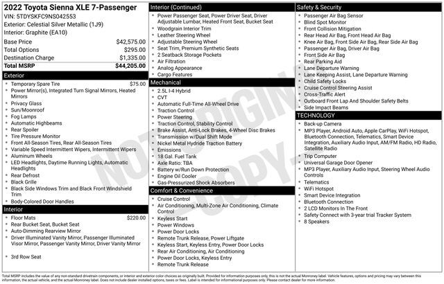 2022 Toyota Sienna XLE