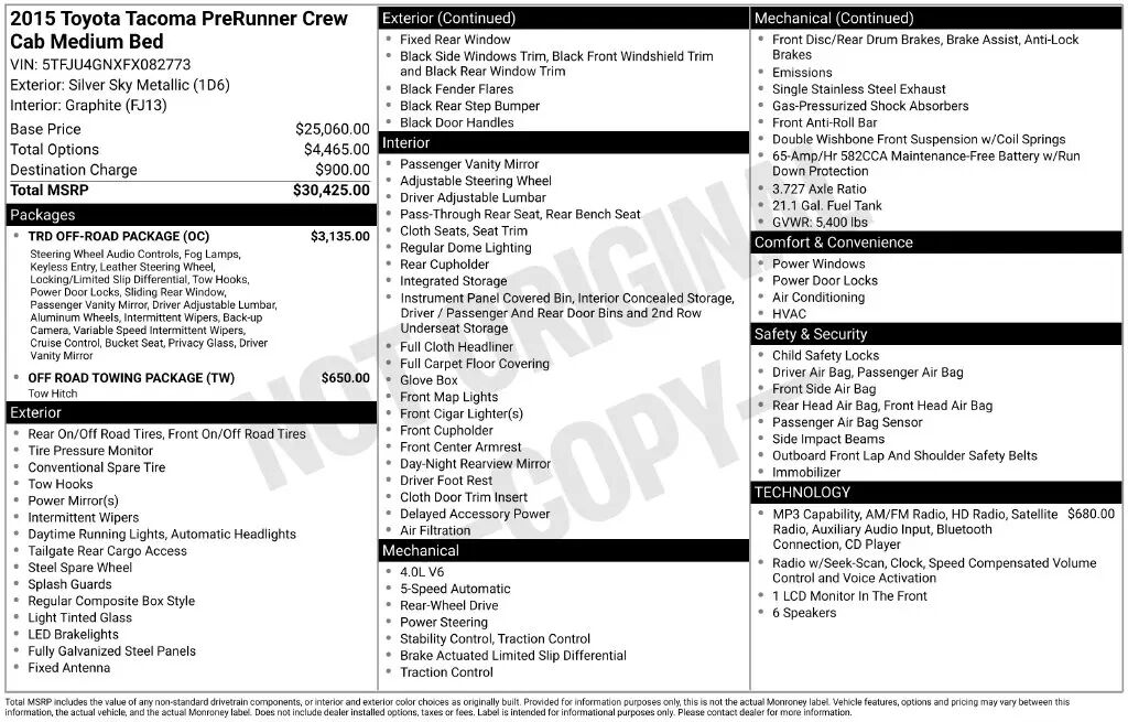 2015 Toyota Tacoma PreRunner V6 — photo 1 of 5