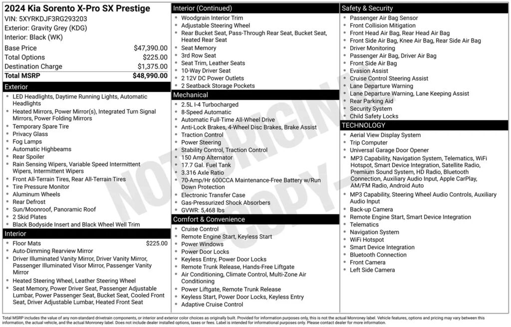 2024 Kia Sorento X-Pro SX-Prestige — photo 1 of 1