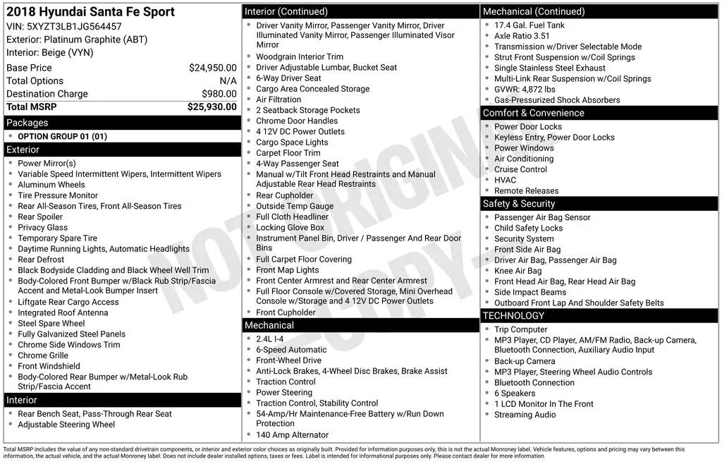 2018 Hyundai SANTA FE Sport 2.4L — photo 1 of 14